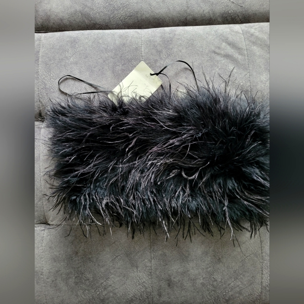 Feathered cropped top from Klesi